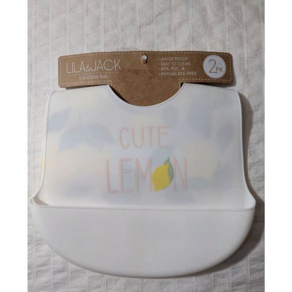 LILA & JACK Two silicone Bibs 6+ months - Picture 1 of 4